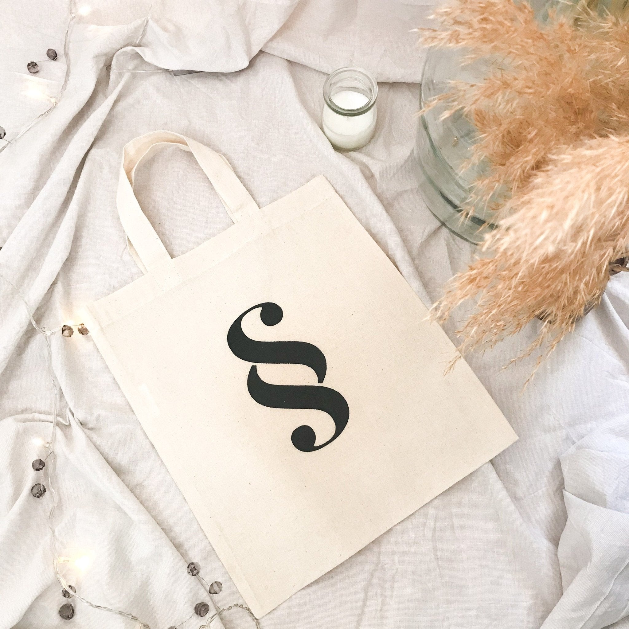 Baumwolltasche - Jutebeutel für Juristen mit Paragraphen und Gerechtigkeitswaage