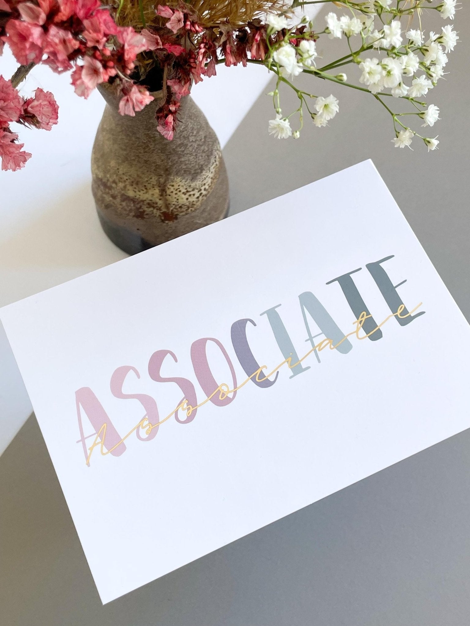Associate Postcard - elegant legal card for qualified Associates