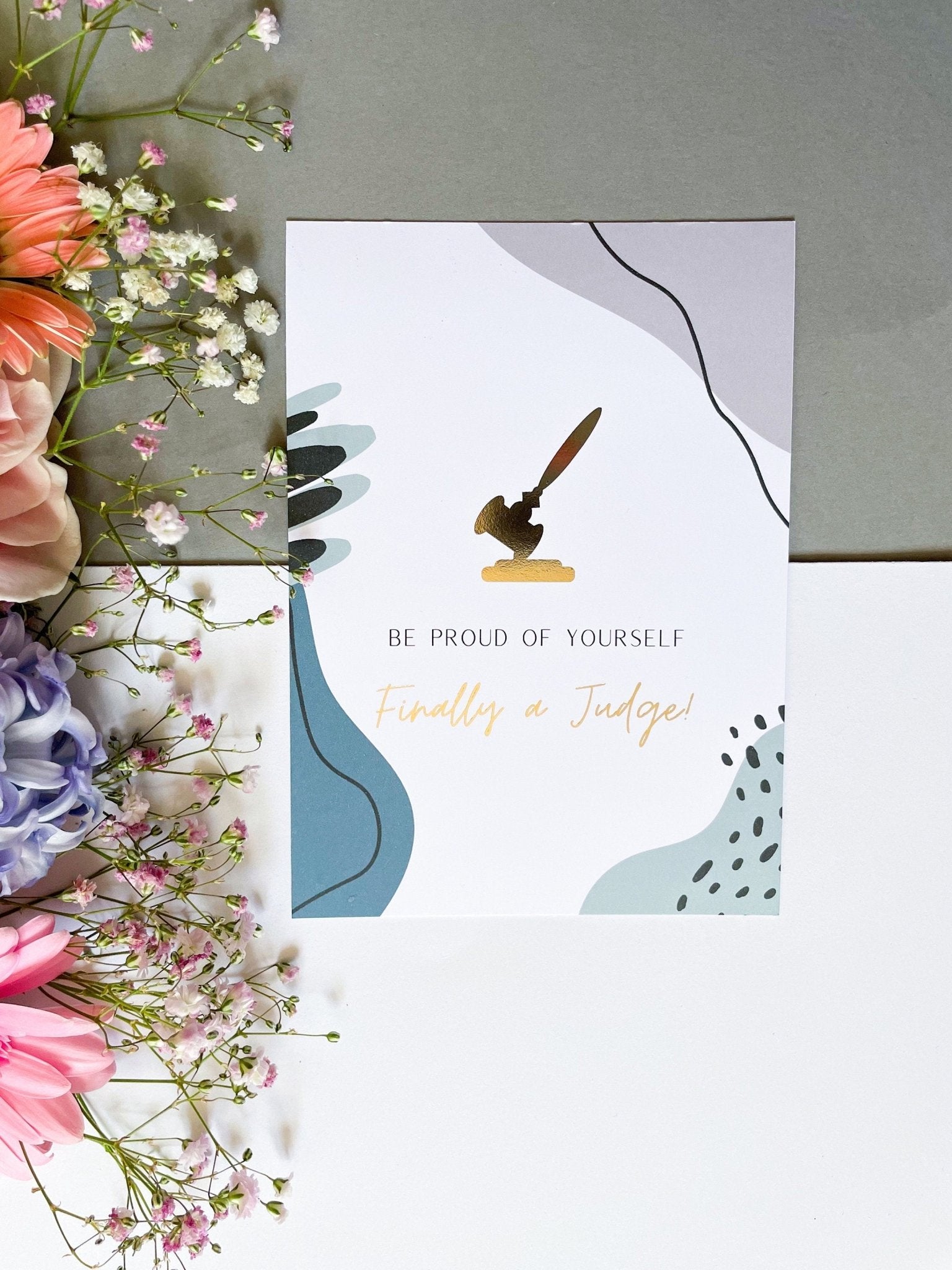 Endlich Richter Postkarte - Juristische Karte für neue Richter oder angehende Richter - English - Finally a Judge