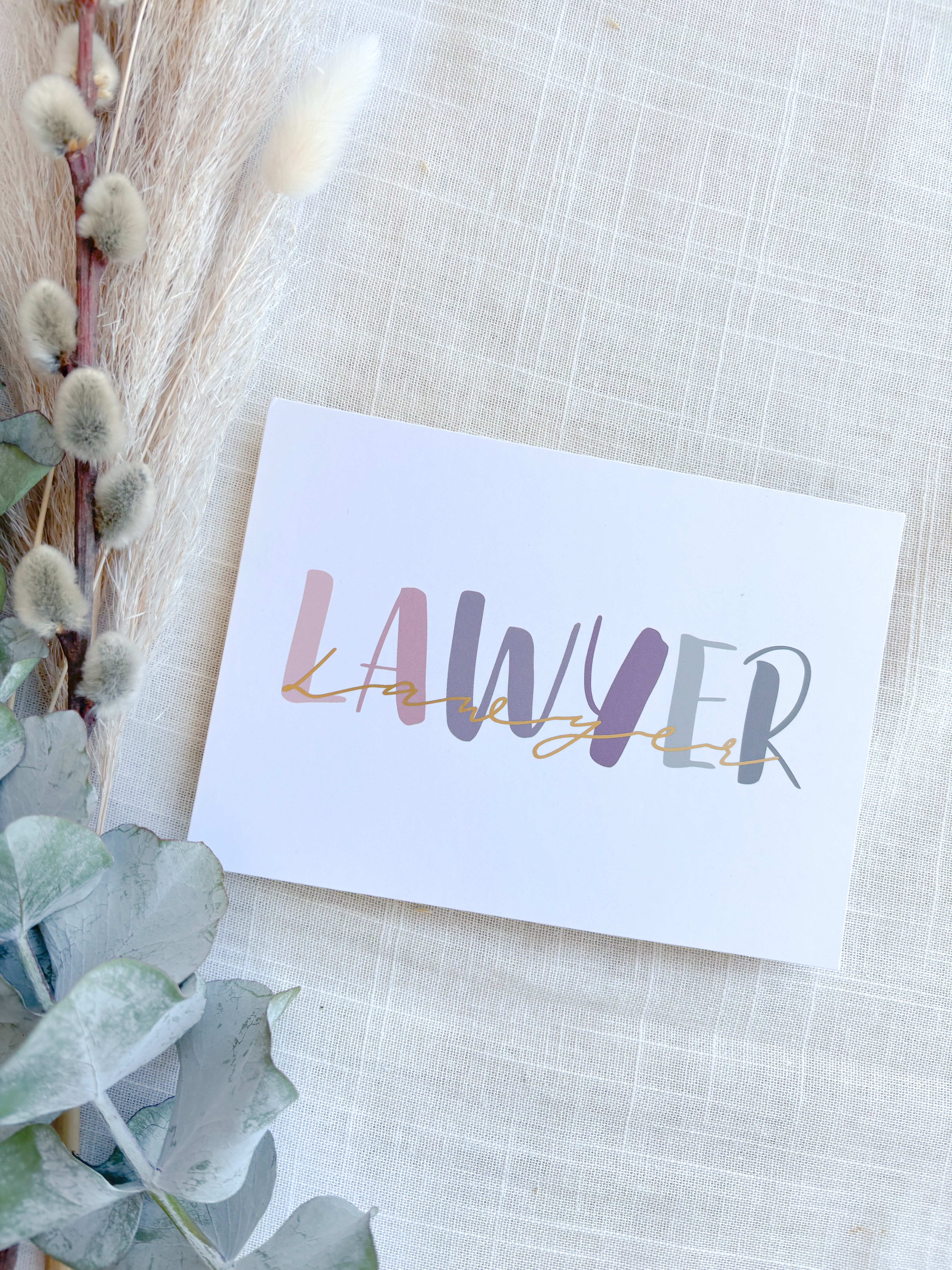 Postkarte „Lawyer“ – Geschenkidee für Jurist:innen & Anwälte | DIN A6 mit Goldfolie