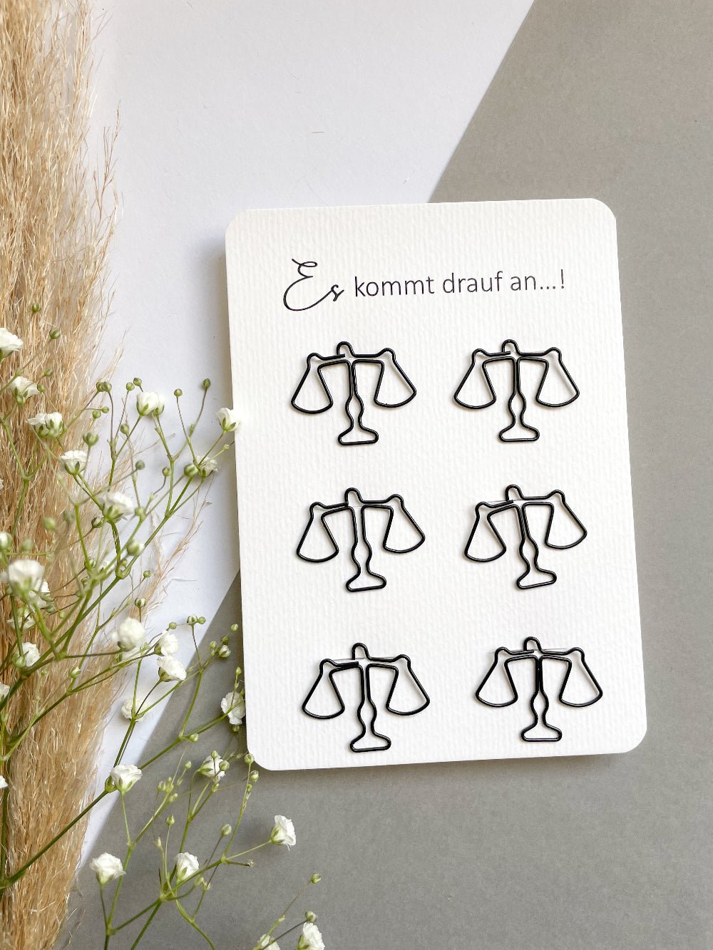 Jura Büroklammern in Waagenform aus Metall – Geschenk für Referendare