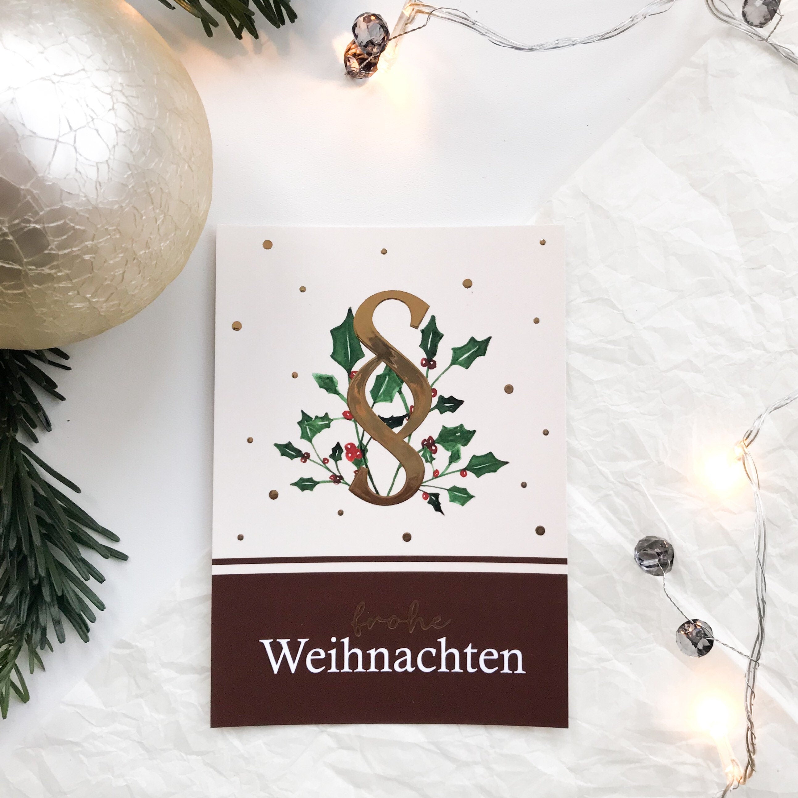 Frohe Weihnachten-Paragraph-Karte - Geschenk für Juristen, Anwälte, Jurastudenten, Rechtsiwssenschaften