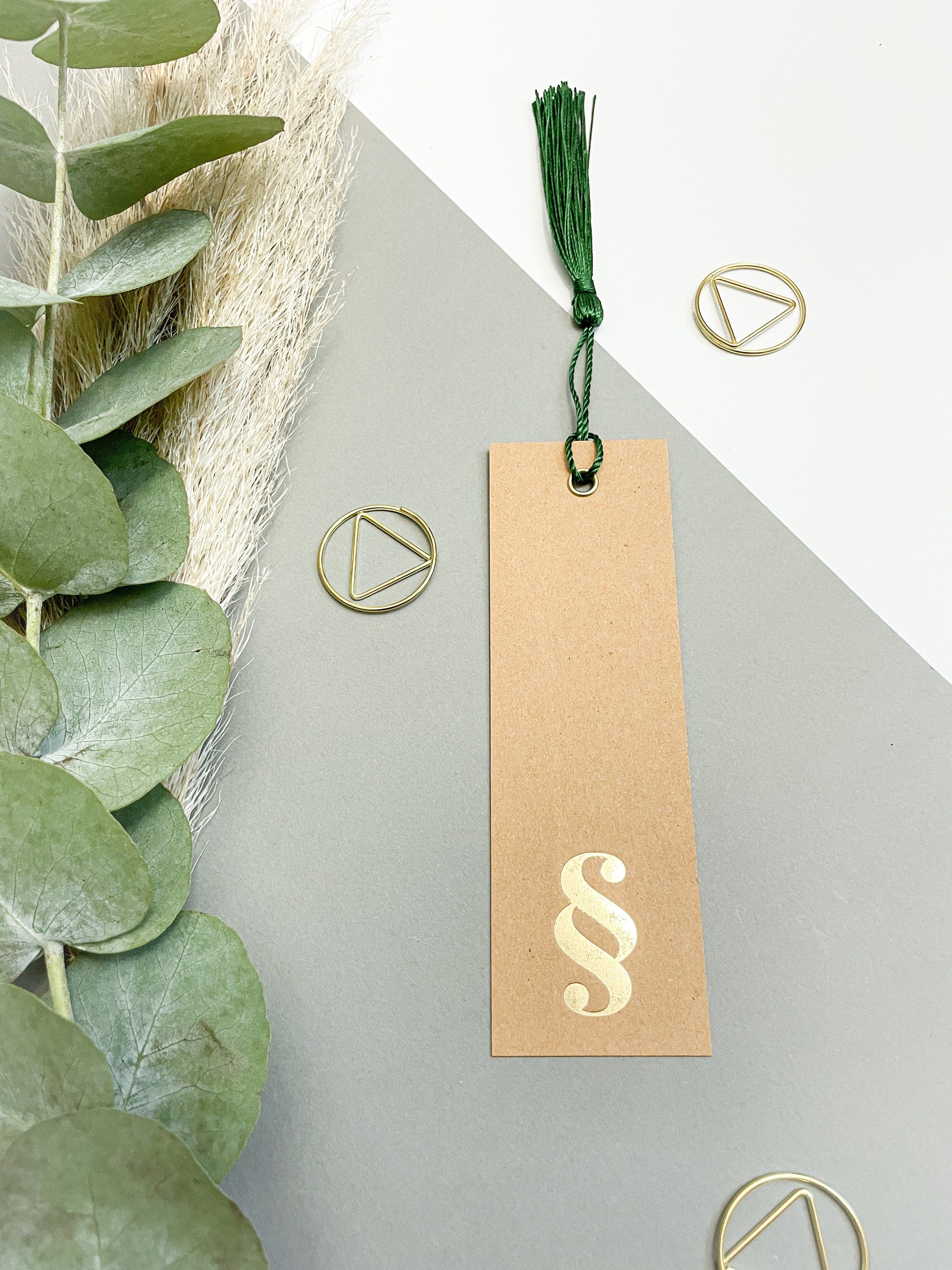Lesezeichen Kraftpapier/ Gold - Geschenk für Juristen, Anwälte, Jurastudenten, Richter, Rechtswissenschaften