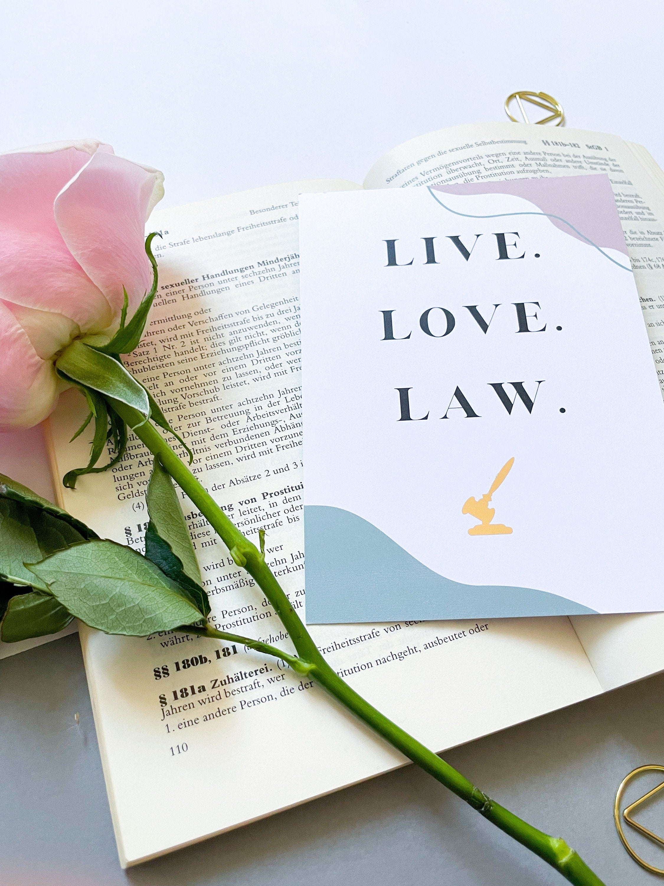 Live Love Law - Rechtliche Postkarte für Juristen- Legal card for Lawyers