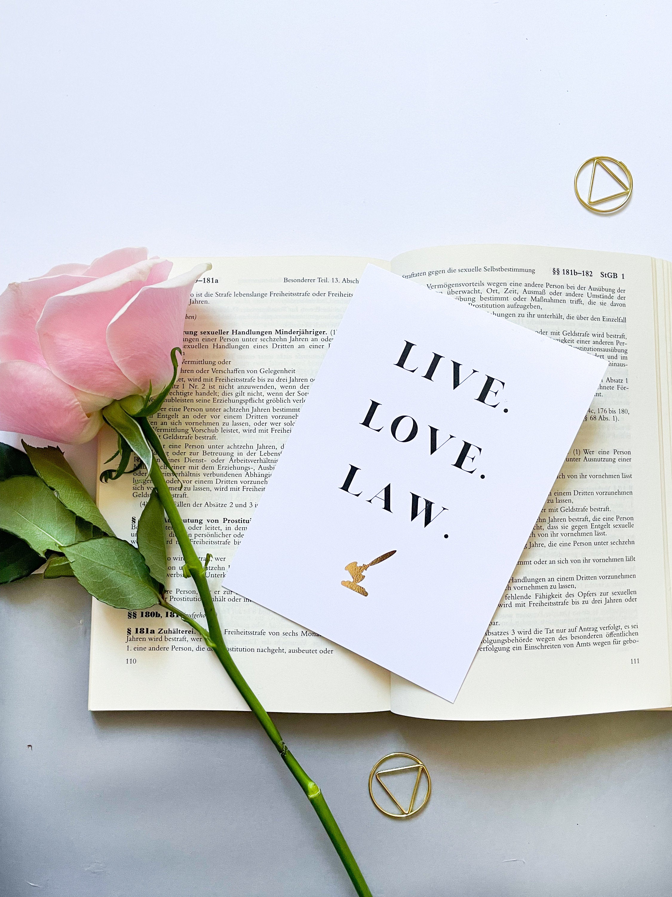 Live Love Law - Rechtliche Postkarte für Juristen- Legal card for Lawyers