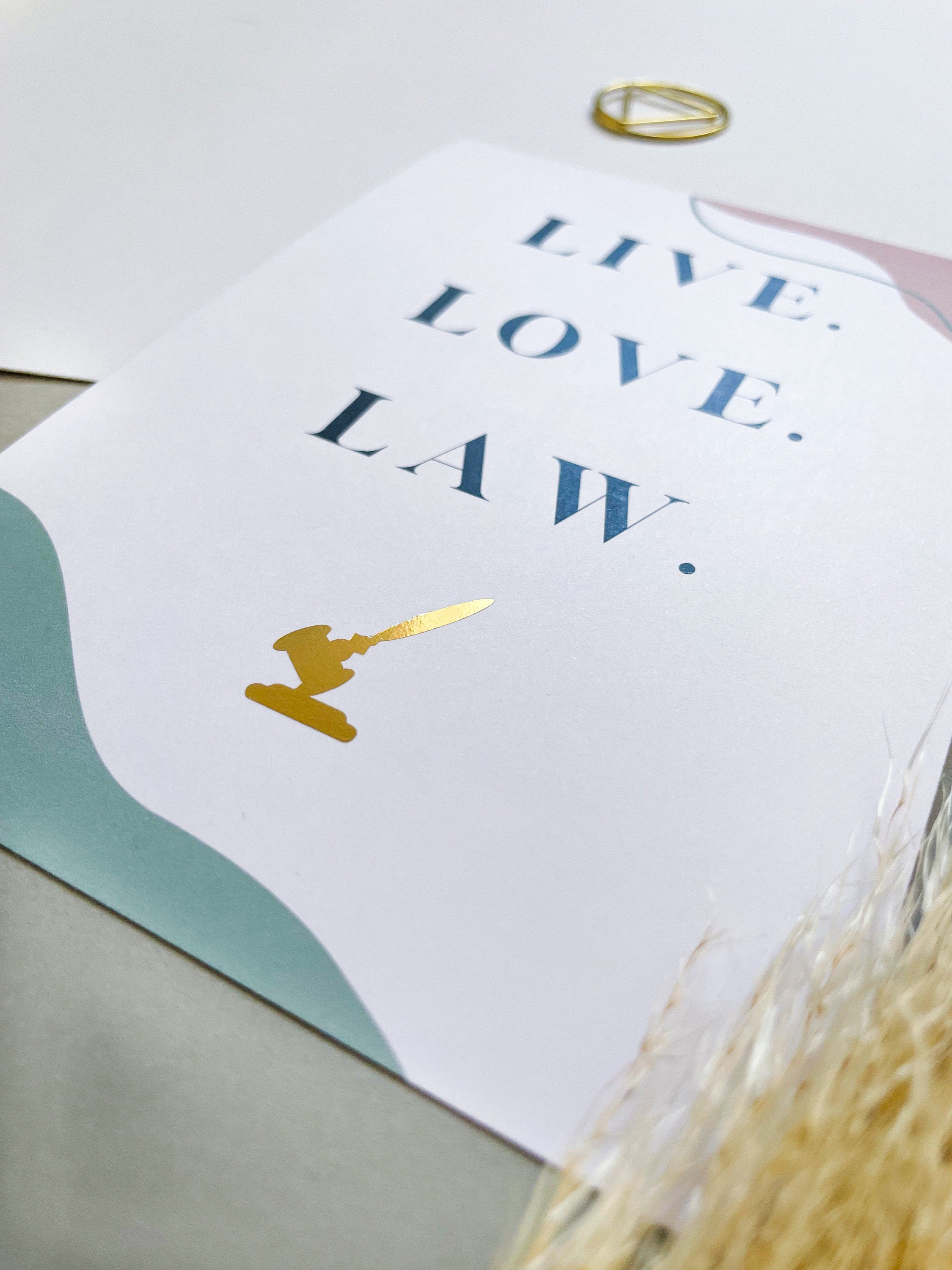 Live Love Law - Rechtliche Postkarte für Juristen- Legal card for Lawyers