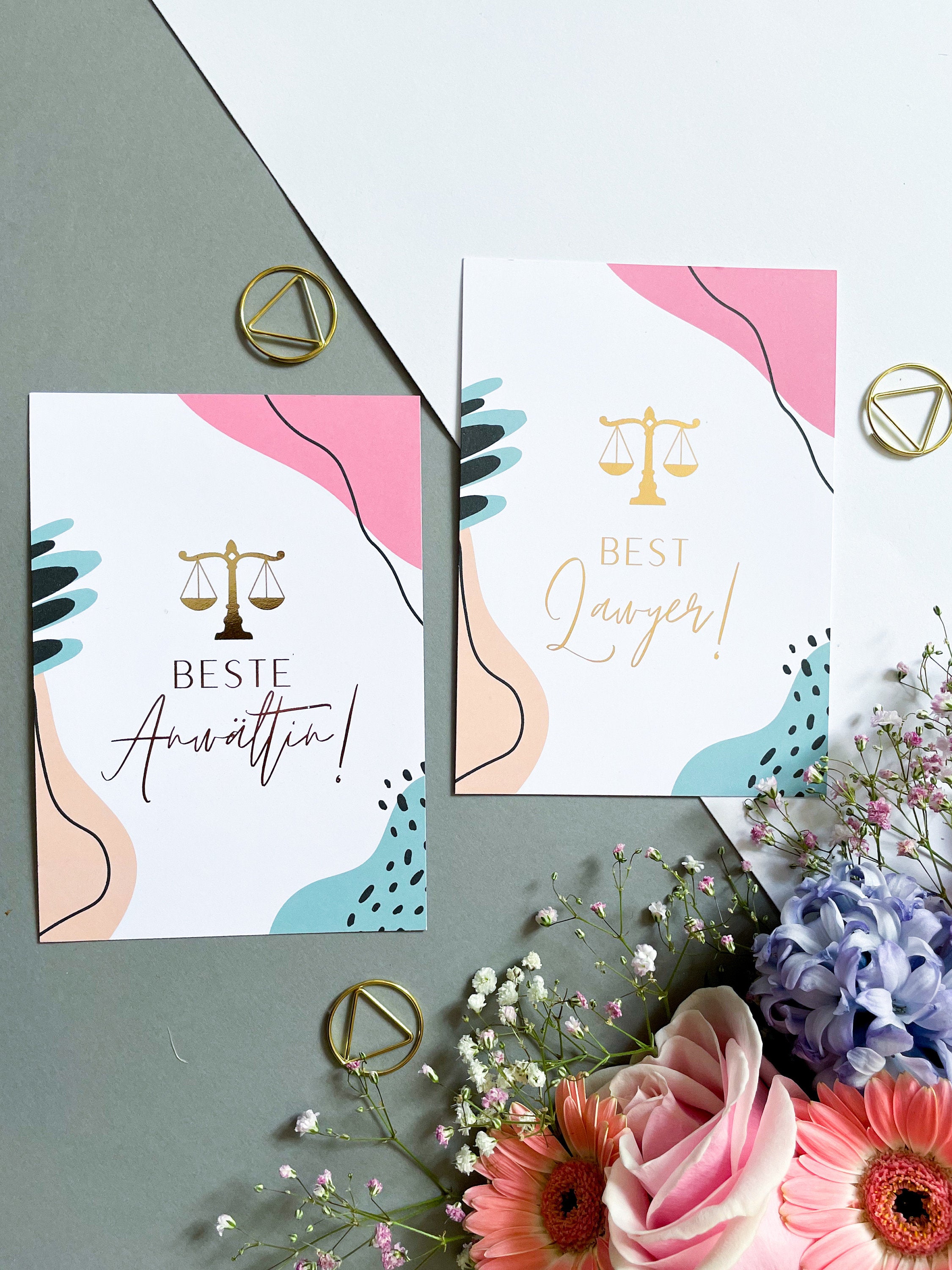 Best Lawyer Postcard - Legal card for the best lawyer or aspiring lawyer- German: Beste Anwältin