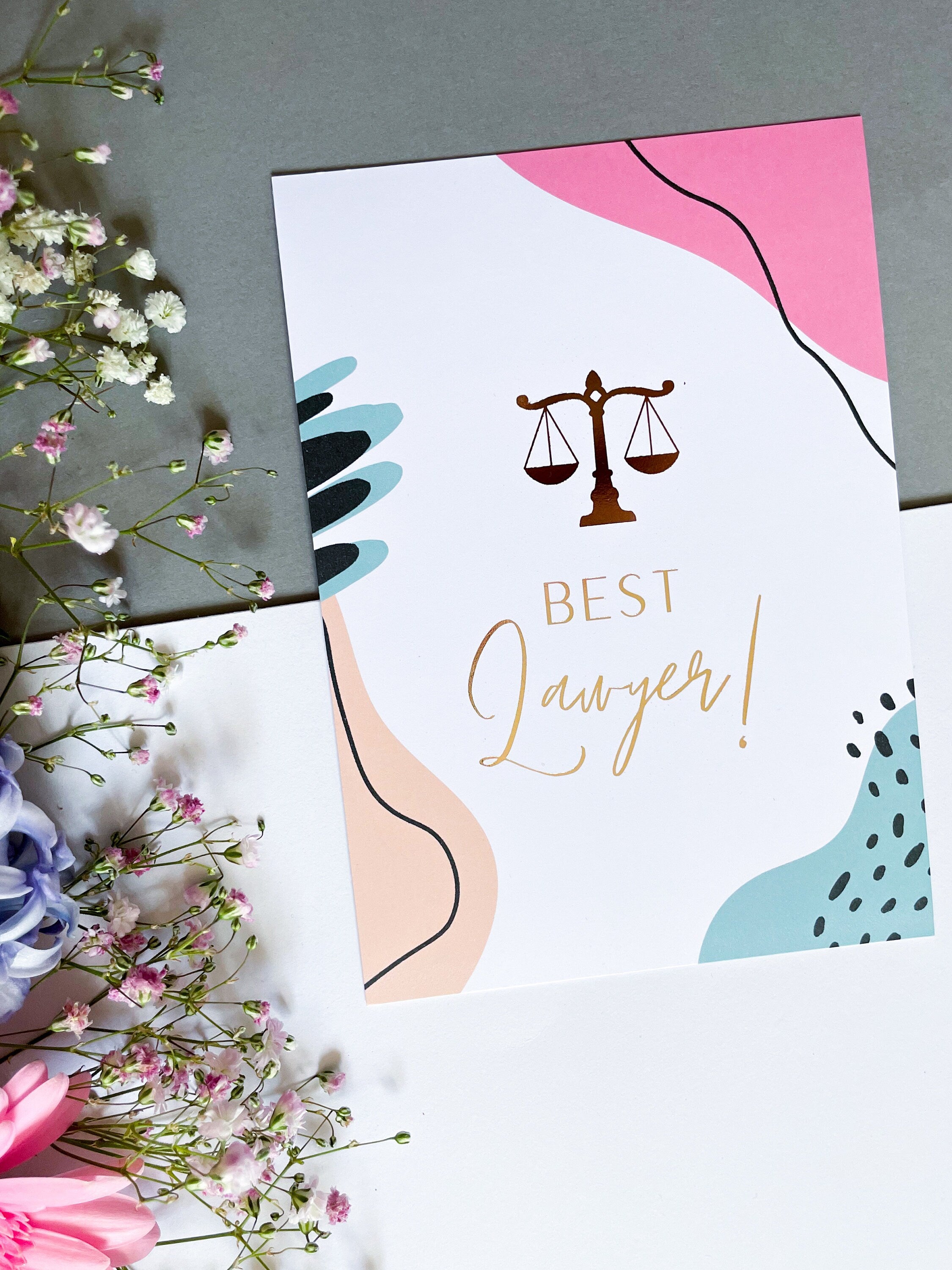 Best Lawyer Postcard - Legal card for the best lawyer or aspiring lawyer- German: Beste Anwältin