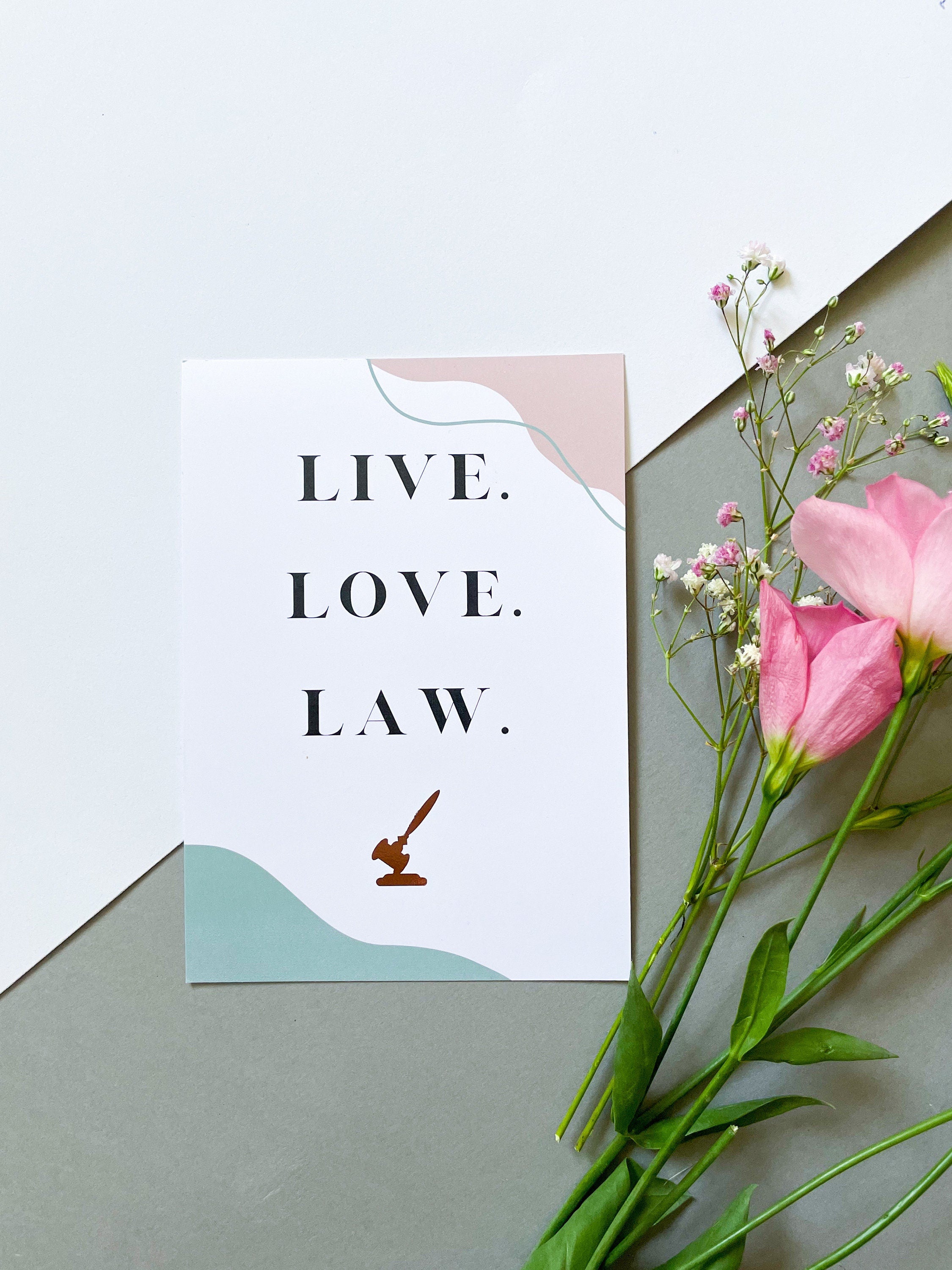Live Love Law - Rechtliche Postkarte für Juristen- Legal card for Lawyers