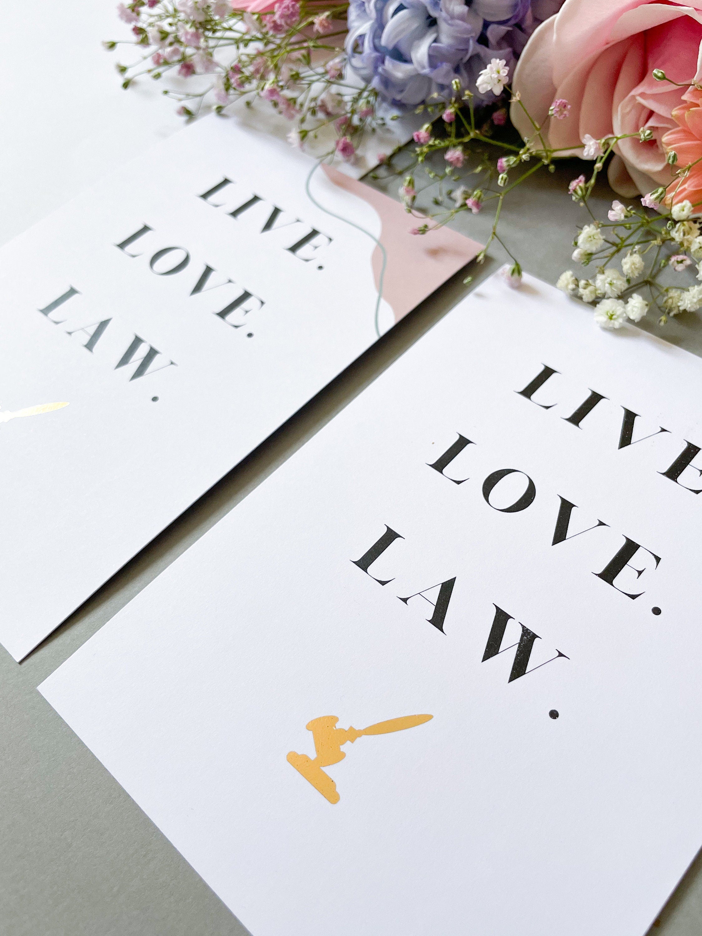 Live Love Law - Rechtliche Postkarte für Juristen- Legal card for Lawyers