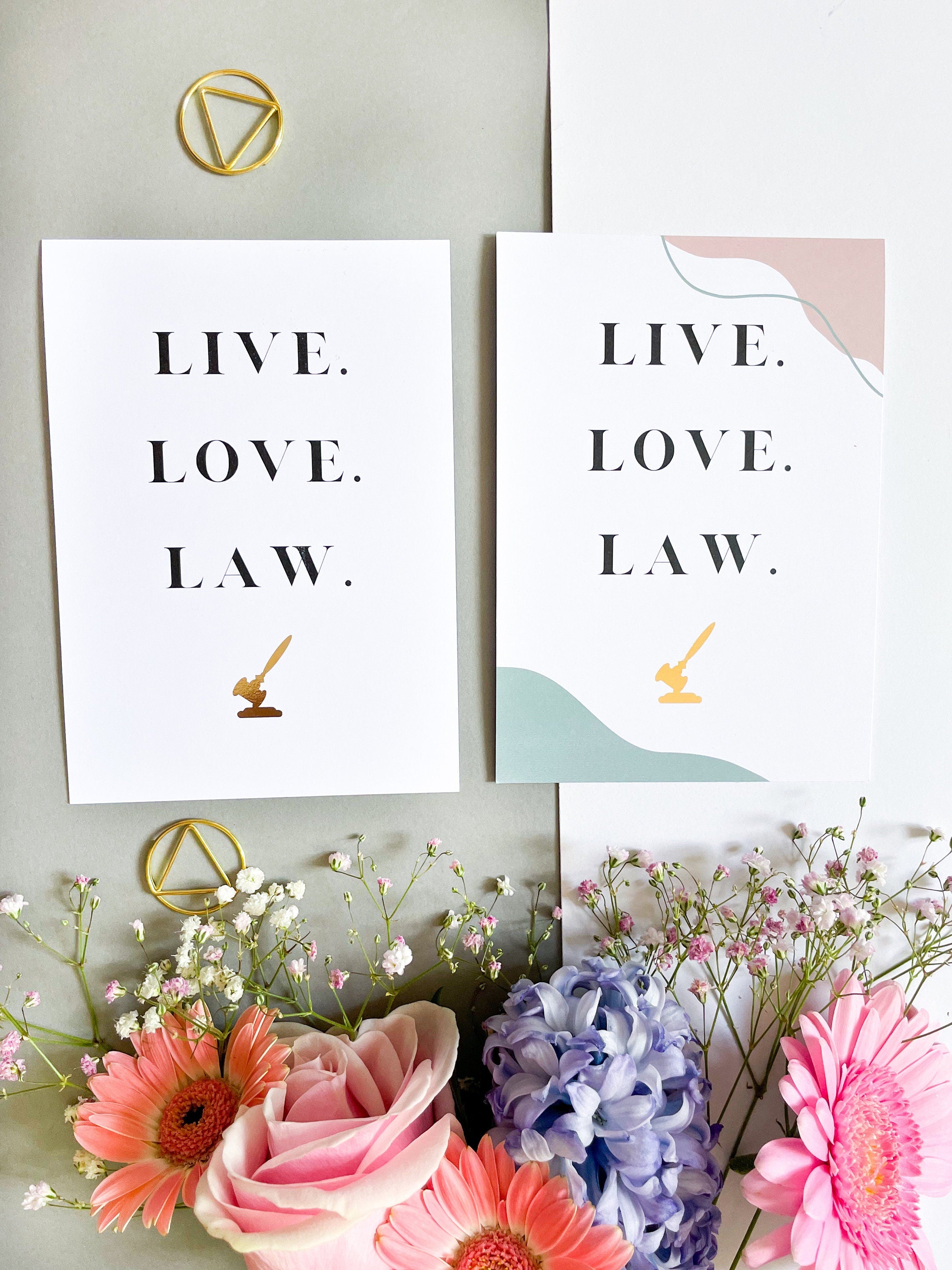 Live Love Law - Rechtliche Postkarte für Juristen- Legal card for Lawyers