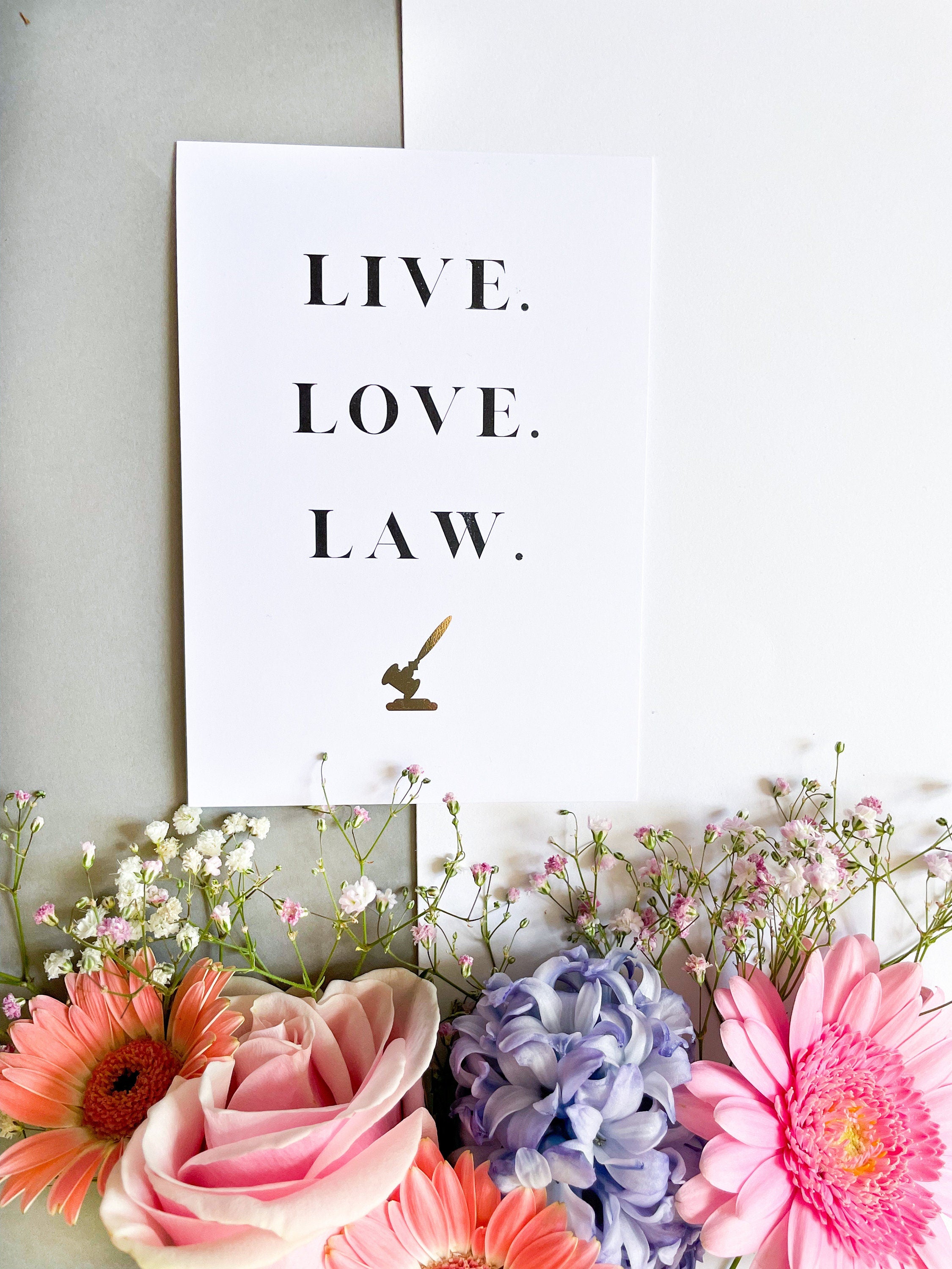 Live Love Law - Rechtliche Postkarte für Juristen- Legal card for Lawyers