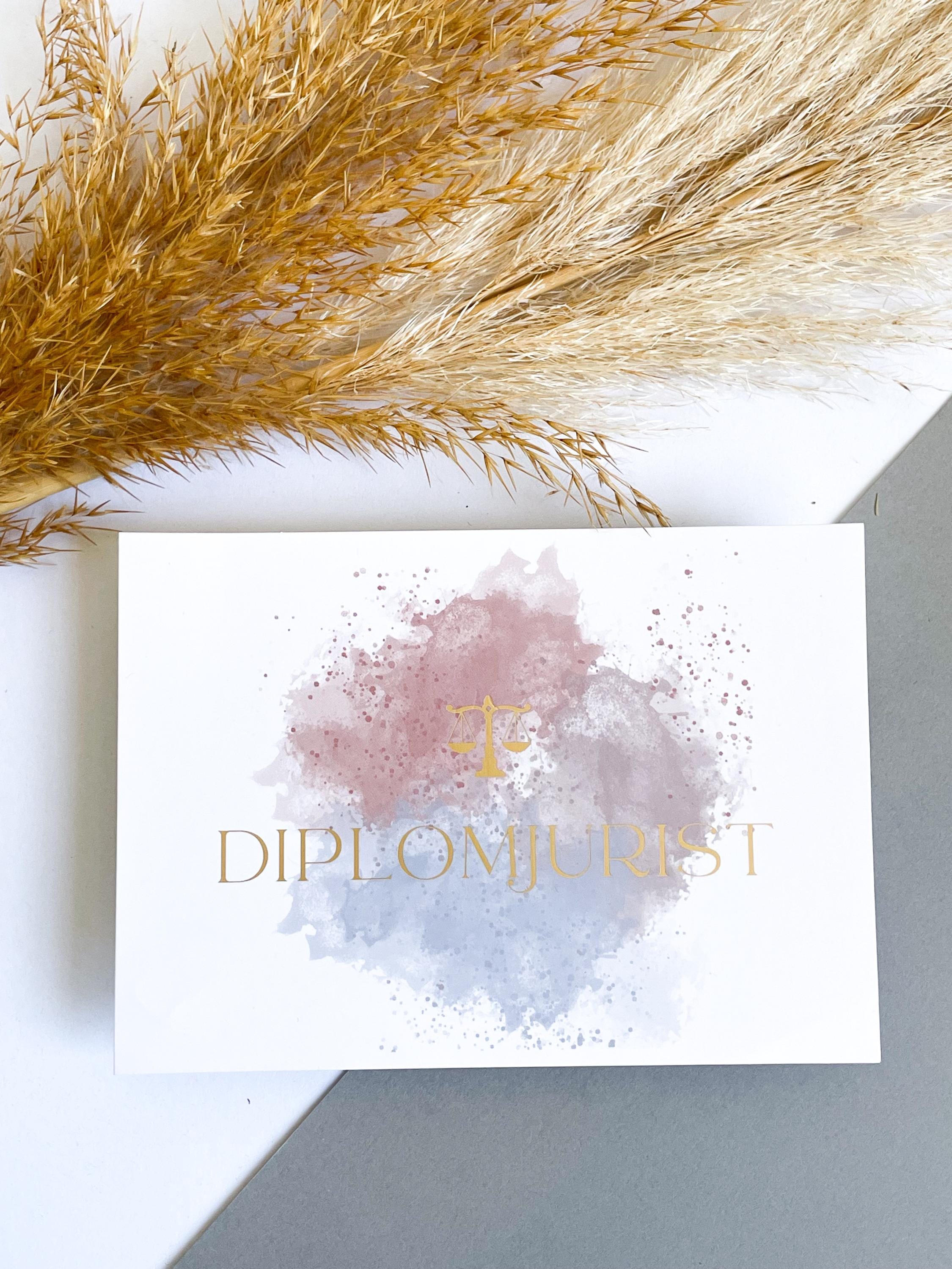 Diplomjurist/in Postkarte - Juristische Karte, für Diplomjuristen, Jurastudenten, Rechtswissenschaften, angehende Anwälte