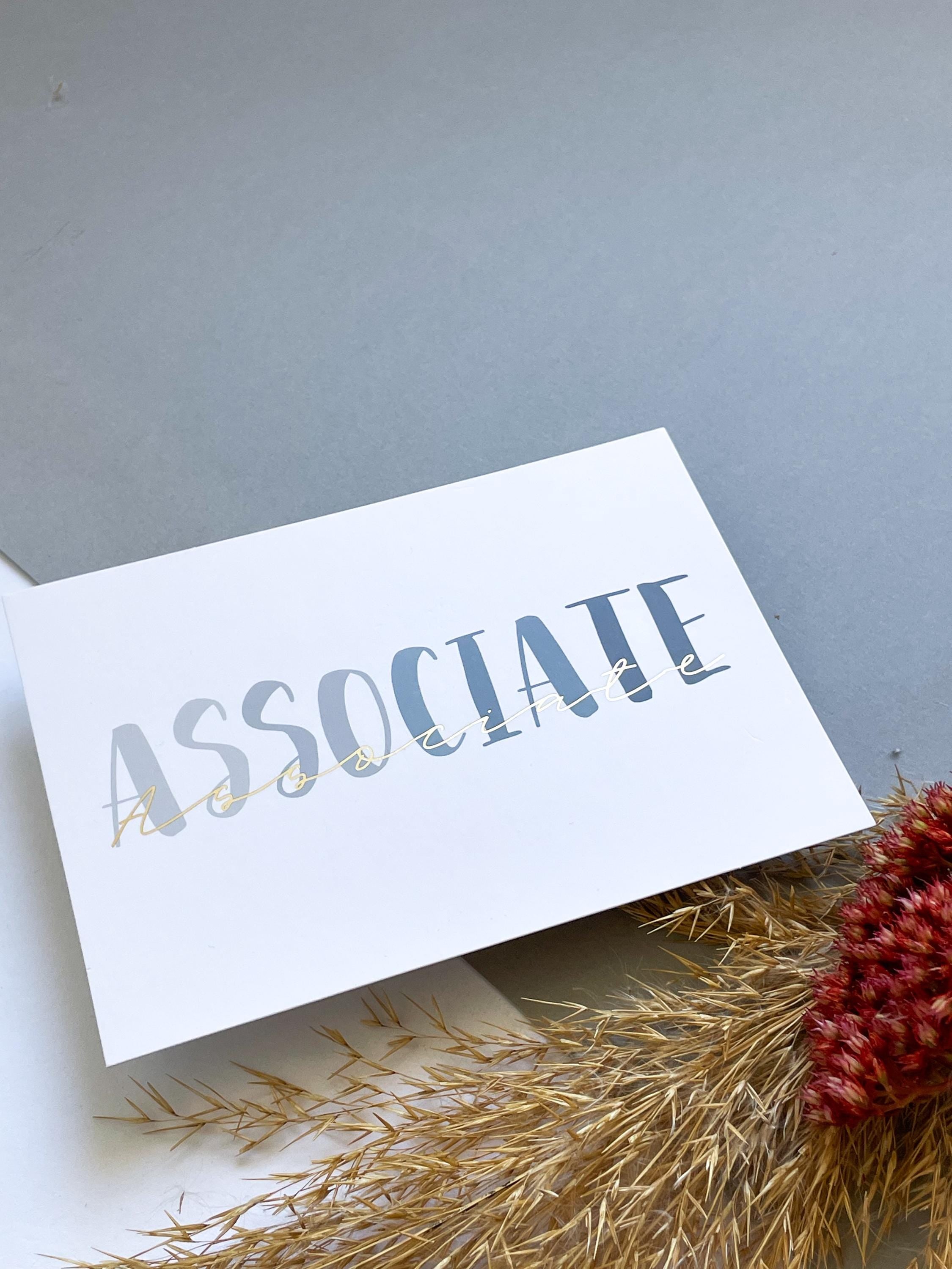 Associate Postcard - elegant legal card for qualified Associates