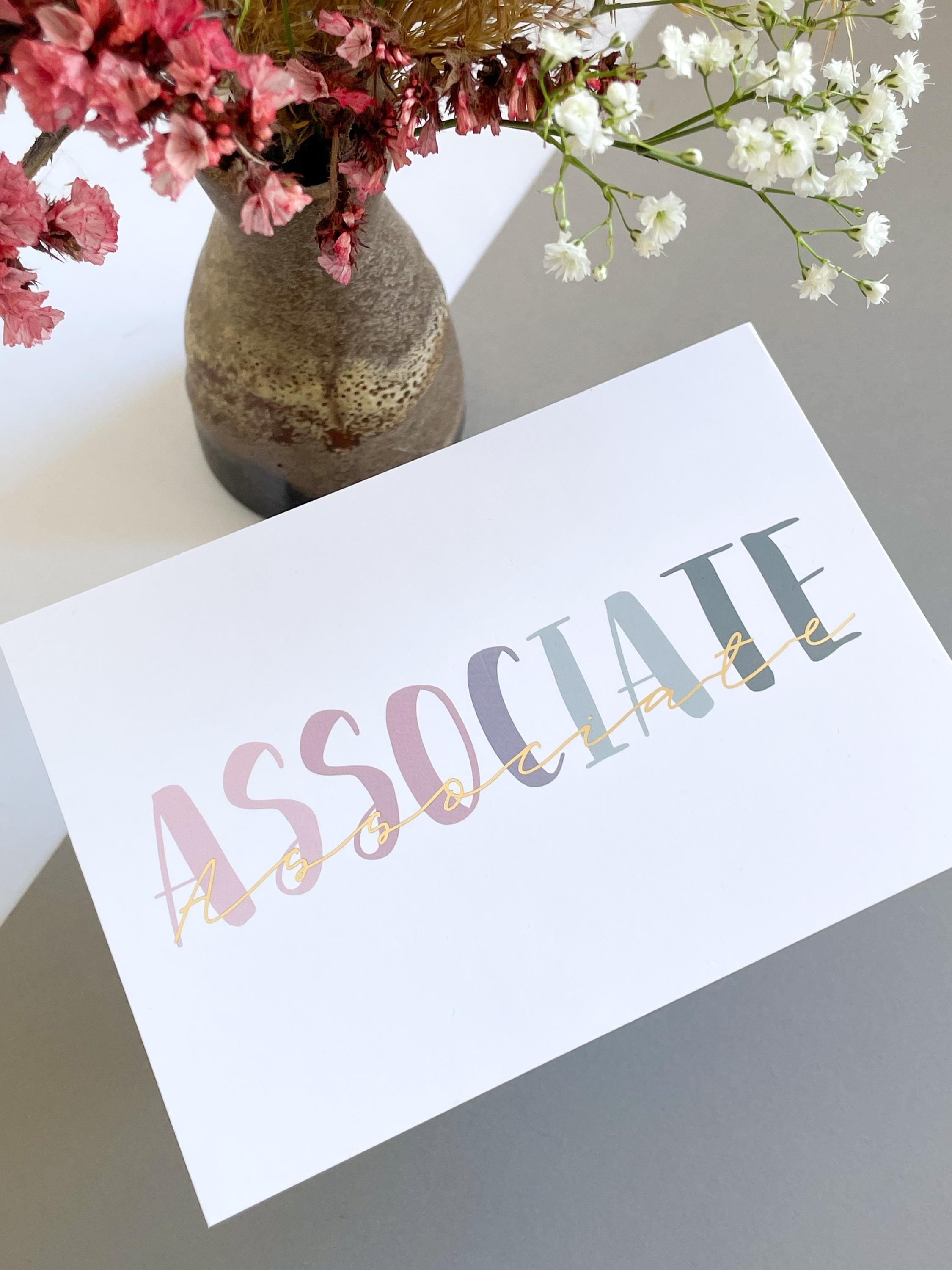 Associate Postcard - elegant legal card for qualified Associates