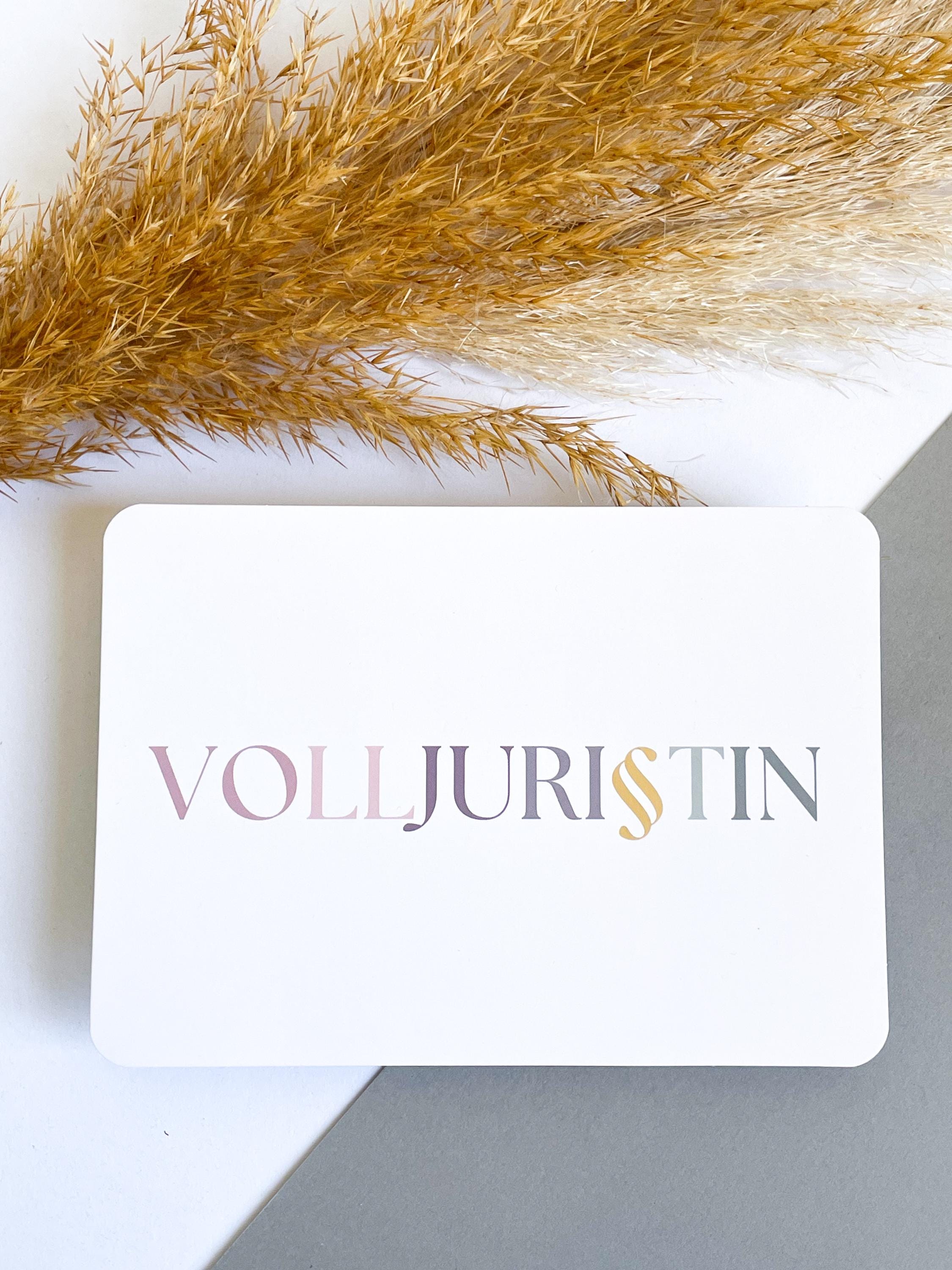 Volljuristin Postkarte - Elegante Karte für Volljuristen, (frisch gebackene ) Anwälte