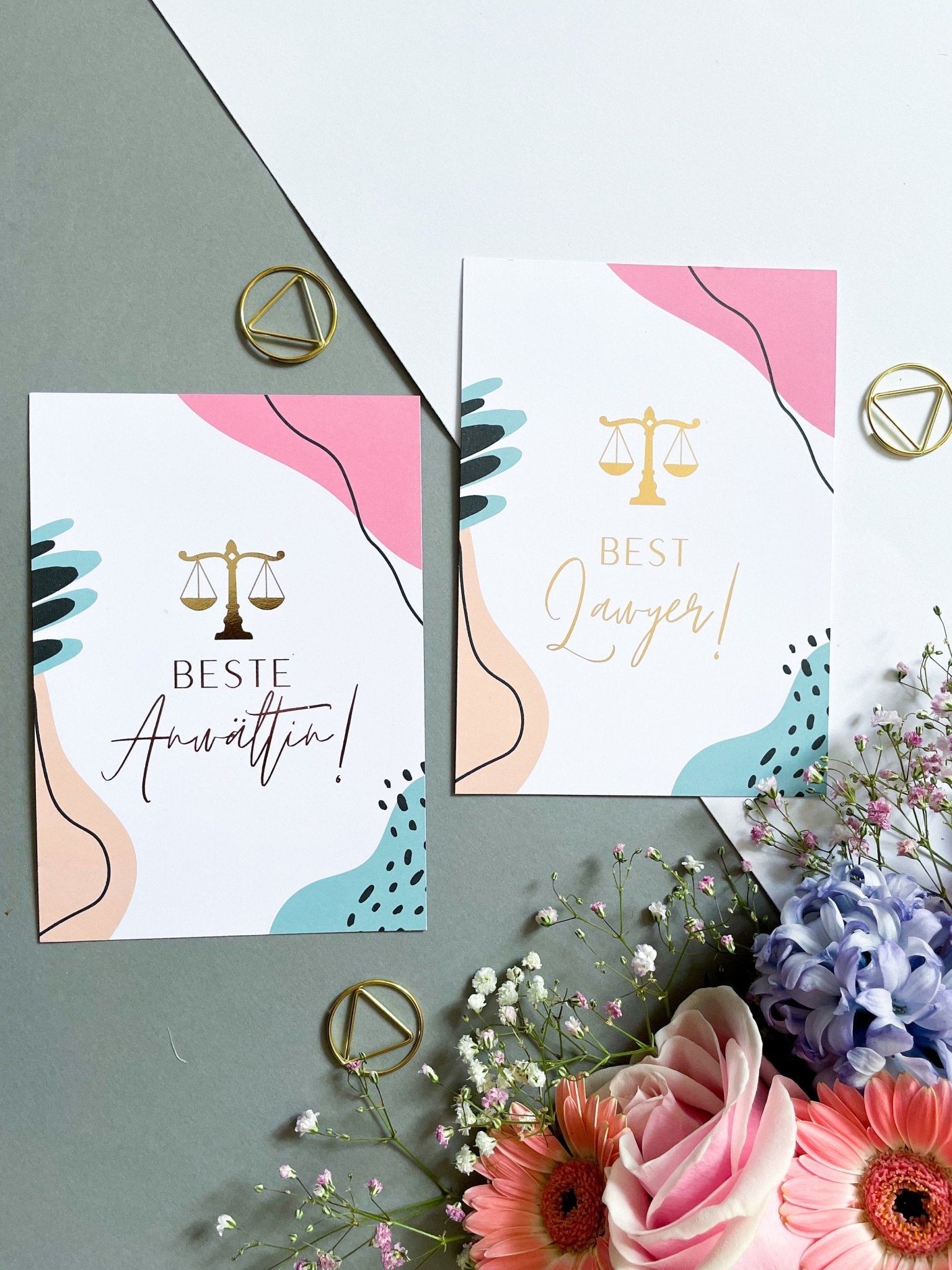 Best Lawyer Postcard - Legal card for the best lawyer or aspiring lawyer- German: Beste Anwältin